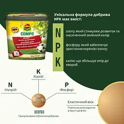 Тверде добриво тривалої дії для газонів COMPO 8 кг - мініатюра 3