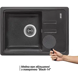 Кухонна мийка Lidz 620x435/200 BLM-14 чорний металік (LIDZBLM14620435200) - мініатюра 5