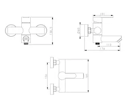 Змішувач для ванни Brinex Pure 006 Nickel BRIPUR006NKL - мініатюра 7