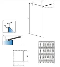 Душова перегородка Radaway Modo X Black II Frame 115 см 389315-54-56 - мініатюра 2