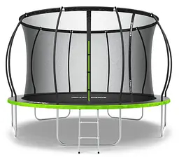 Батут із внутрішньою сіткою Zipro Jump Pro Premium 12 футів 374 см чорно-зелений (5907783039454)