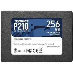 Твердотільний накопичувач SSD Patriot 256Gb, P210, SATA3, 2.5", 3D TLC, 500/400 МБ/с teh0019797