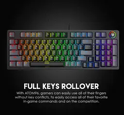 Механічна ігрова клавіатура з підсвічуванням Fantech ATOM96 AMK-890 Blue Switch, Eng/Укр/Рус, Black-Grey - мініатюра 10