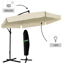 Садова парасоля GardenLine GAO1503 Banana з LED підсвіткою Beige [144770] - мініатюра 9