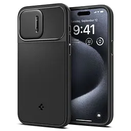 Чохол із захистом камери Spigen Optik Armor (MagFit) Black для iPhone 15 Pro (ACS06738) - мініатюра 2