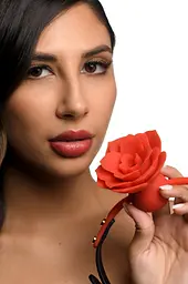 Кляп Master Series Blossom Silicone Rose Gag - Red - мініатюра 8