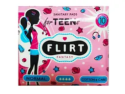 Прокладки гігієнічні FANTASY FLIRT 10 шт 4 краплі Cotton&care