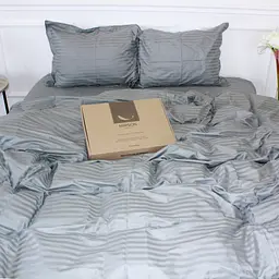 Постільна білизна MirSon Satin 30-0010LightGray 160х220 Сімейний (2200005251171) - мініатюра 4