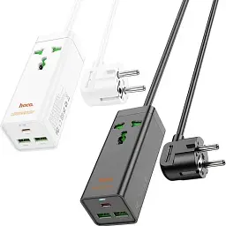 Мережевий подовжувач Hoco AC9A Talent PD30W (1C2A with 1 socket) Desktop Charger White - мініатюра 6