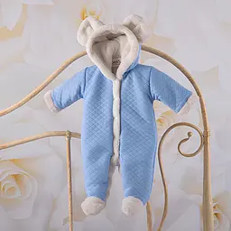 Утеплений комбінезон для немовлят зріст 56 см (0 - 1 місяць) Зефірчик Betis Блакитний