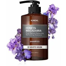 Шампунь для волосся Kundal Honey & Macadamia White Musk з ароматом білого мускусу натуральний 500 мл - мініатюра 3