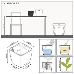 Вазон Lechuza Quadro Premium LS 21 антрацит (16123) - мініатюра 7