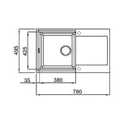 Кухонна мийка Lidz 790x495/230 WHI-01 (LIDZWHI01790495230), Білий - мініатюра 2