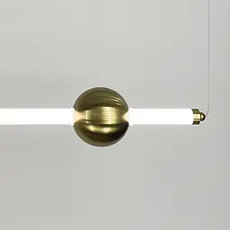 Led світильник у горизонтальній формі 90 см із латунною кулькою | Арт. YG 520A/900 HL AB | Line F - мініатюра 5