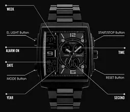 Наручний годинник Durable Skmei 1274 чорні - мініатюра 4