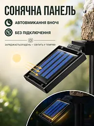 Декоративні газонні світильники Сови на сонячній батареї 2 шт для саду, дачі та клумби, білі (49676315) - мініатюра 6