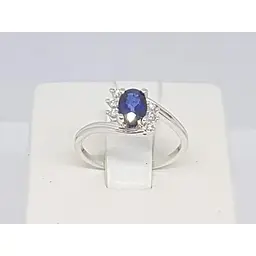 Золоте кільце Геліос з діамантами і сапфіром. Артикул 55062626BS332 17,5 - мініатюра 4