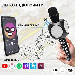 Бездротовий караоке мікрофон Magic Karaoke YS-90 Pro Black - мініатюра 2