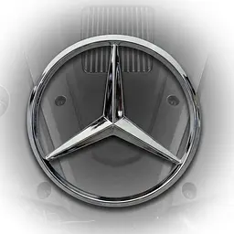 Емблема кришки двигуна Mercedes-Benz хром 70 мм пластик (на скотчі)