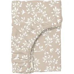 Простирадло Cosas на резинці в дитяче ліжечко 70х140 floret, бежевий (BirdsFoliageBeige_70x140x12)