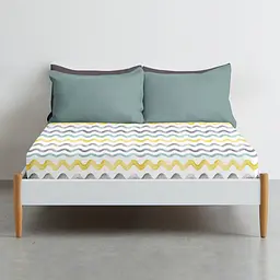 Простирадло Cosas на резинці 120х200 waves, м'ята (WaveGreyYellowMint_120x200x20) - мініатюра 3