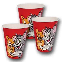 Одноразові паперові стакани з малюнком для напоїв "Tom and Jerry" об'ємом 400 мл 50 шт/уп. - мініатюра 2