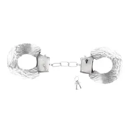 Наручники Crushious Love Cuffs Furry (білий) - мініатюра 4
