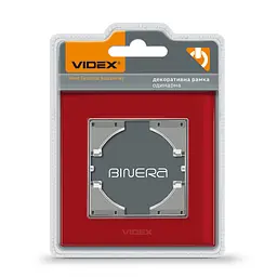 Рамка червоне скло одинарна горизонтальна VIDEX BINERA VIDEX (24576-000) - мініатюра 1