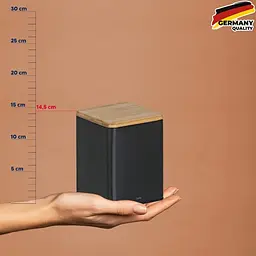 Ємність для зберігання сипучих Kela Kiril 11.5х11.5х14.5 см 1.4 л чорна (17888) - мініатюра 7