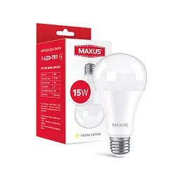 Лампа світлодіодна Maxus 1-LED-781 A70 15W 3000K 220V E27