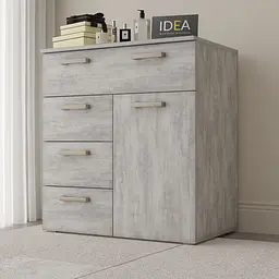 Комод на 4 шухляди з дверима Idea ТКБ-367.2 Бетон урбан