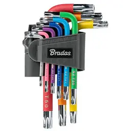 Набір ключів Bradas TORX, TX 10-50 9 шт короткі (DIY-HKT42-SH/B)