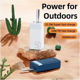 Зовнішній акумулятор Remax PowerBank Chinen 20W+22.5W PD+QC Fast Charging with LED 50000mAh Blue (RPP-321) 60428-ska - мініатюра 5