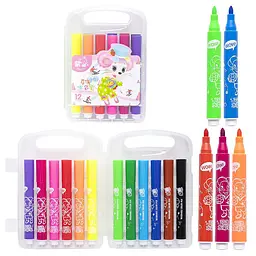 Набір фломастерів "Water color pen" 229-12(Pink) 12 кольорів, у пластиковому боксі