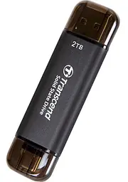 Transcend Портативний SSD Transcend 2TB USB 3.1 Gen 2 Type-A + Type-C ESD310 Чорний - мініатюра 3
