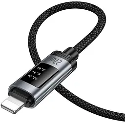 Дата кабель Hoco U148 Lord with display Type-C to Lightning 27W (1.2m) Black - мініатюра 5