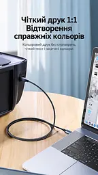 Кабель для принтера UGREEN US369 USB 2.0 USB-A - USB-B 1 м чорний (80801) - мініатюра 9