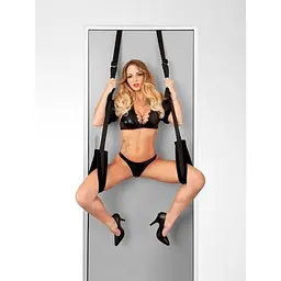 Секс-гойдалка текстильна для дверей Fetish Tentation Door Straps Чорний - мініатюра 1