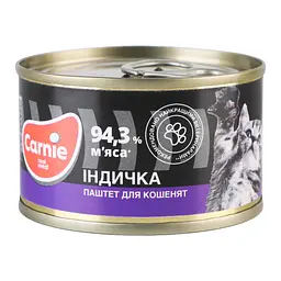 Вологий корм для кошенят Carnie Паштет м'ясний з індичкою 100 г (90044) - мініатюра 2