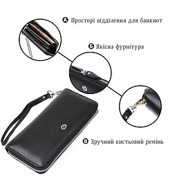 Шкіряний жіночий клатч ST Leather 18933 чорний - мініатюра 4