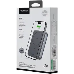 УМБ Ugreen Magnetic Wireless 10000mAh 30W QI2 USB-C In/Out (PB761) Black (45763)