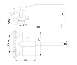 Змішувач для ванни Frap F2262 - мініатюра 7