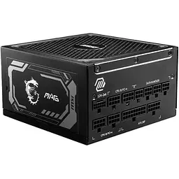 Блок живлення MSI 1000 Вт MAG A1000GL PCIE5, Black, модульний, 80+ Gold, Active PFC, 13.5 см FDB, 4xMolex / 12xSATA / 1x16-pin (600 Вт) / 4x6+2-pin / 2x4+4-pin / 1x20+4-pin, захист OCP/OVP/OPP/OTP/SCP/UVP
