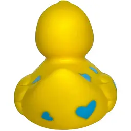 Качка FunnyDucks Жовта у блакитних сердечках (0905) - мініатюра 4