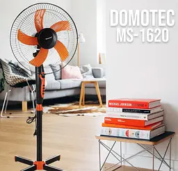 Вентилятор для підлоги 3в1 Domotec MS-1620 настільний настінний з металевими лопатями 3 швидкості 40 Вт - мініатюра 5