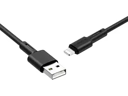 Кабель Borofone BX31 Soft Silicone USB Type-A to Lightning 1m Black (6931474710352) - мініатюра 2