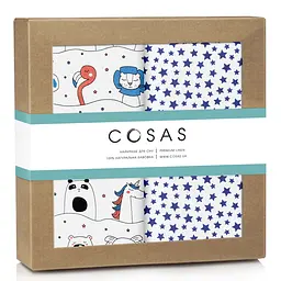 Пелюшки багаторазові Cosas дитячі M&G Animals 2 шт., 80х100 см, сині