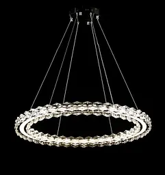 Велика підвісна світлодіодна хромована люстра Splendid Ray L33152/700/1 LED (CR) з кришталевим кільцем 70 см - мініатюра 2