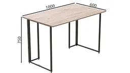 Комп'ютерний стіл Ferrum-decor Ханна 75x100x60 чорний ДСП Дуб Сан-Марино 32мм (FRD-103479) - мініатюра 3