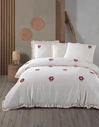 Постільна білизна Florita Maroon Варена Бавовна Saheser pbe0051786